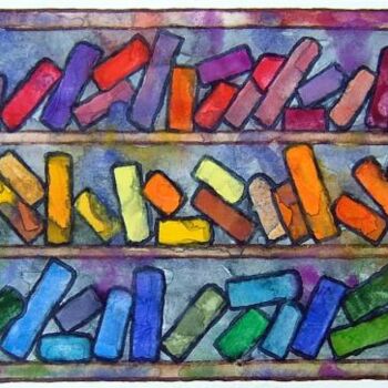 Peinture intitulée "boîte à pastels 5" par Bruno Dumont, Œuvre d'art originale, Huile