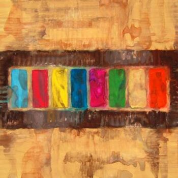 Ζωγραφική με τίτλο "8 couleurs 4" από Bruno Dumont, Αυθεντικά έργα τέχνης, Λάδι