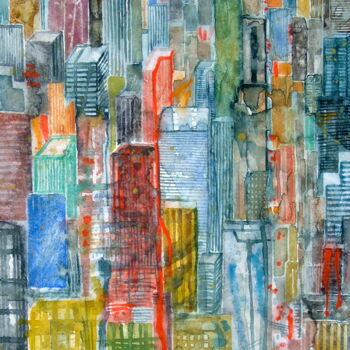 Malarstwo zatytułowany „NEW YORK MIDTOWN” autorstwa Bruno Dumont, Oryginalna praca
