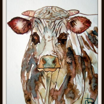 Painting titled "VACHE 2" by Bruno Dumont, Original Artwork
