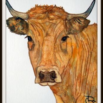 Painting titled "VACHE 3" by Bruno Dumont, Original Artwork