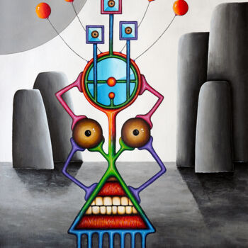 Painting titled "Galactic self-portr…" by Bruno Gouyet, Original Artwork, Acrylic