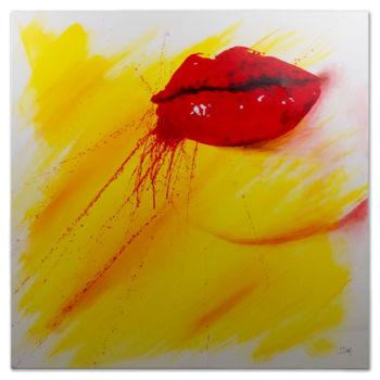 Peinture intitulée "Lèvres" par Bruno Hamard, Œuvre d'art originale, Acrylique