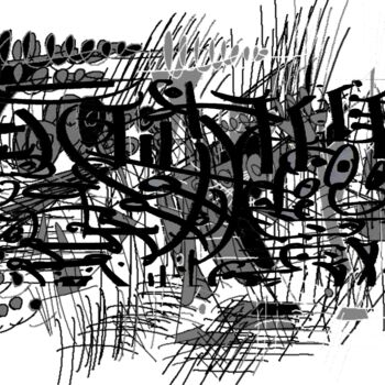 Drawing titled "ecriture rythmique" by Bruno Keip, Original Artwork