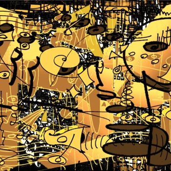 Dessin intitulée "ecriture rythmique" par Bruno Keip, Œuvre d'art originale