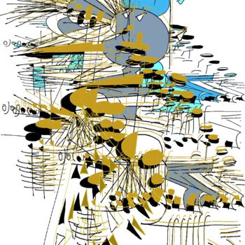 Dibujo titulada "ecriture rythmique" por Bruno Keip, Obra de arte original
