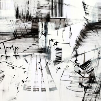 Drawing titled "ecriture rythmiques" by Bruno Keip, Original Artwork