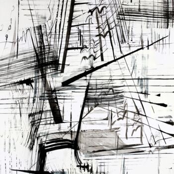 Drawing titled "ecriture rythmiques" by Bruno Keip, Original Artwork