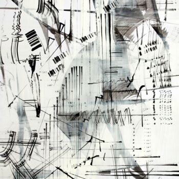 Dessin intitulée "ecriture rythmiques" par Bruno Keip, Œuvre d'art originale