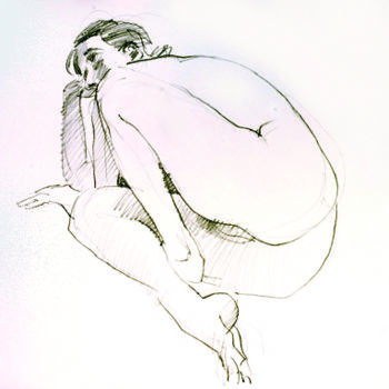 Drawing titled "NU 15-11-01.jpg" by Bruno Le Sourd, Original Artwork