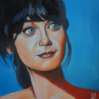 Painting titled "Zooey" by Bruno Lebayle, Original Artwork, Oil