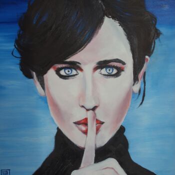 Malerei mit dem Titel "Le secret (Eva Gree…" von Bruno Lebayle, Original-Kunstwerk, Öl