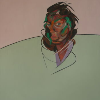 Painting titled "l'homme étonné" by Bruno Leblais, Original Artwork