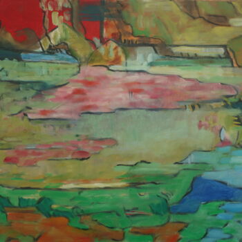 Malerei mit dem Titel "flamands-roses-a-br…" von Bruno Leblais, Original-Kunstwerk, Öl