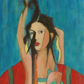 Peinture intitulée "danseuse flamenco" par Bruno Leblais, Œuvre d'art originale, Huile