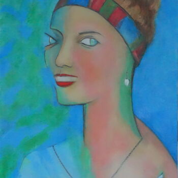 Painting titled "jeune fille" by Bruno Leblais, Original Artwork, Oil