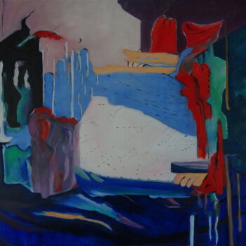 Картина под названием "Echange-intro" - Bruno Leblais, Подлинное произведение искусства, Масло