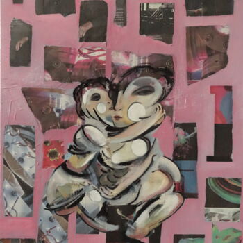 Collages intitulée "affection filiale" par Bruno Leblais, Œuvre d'art originale, Collages