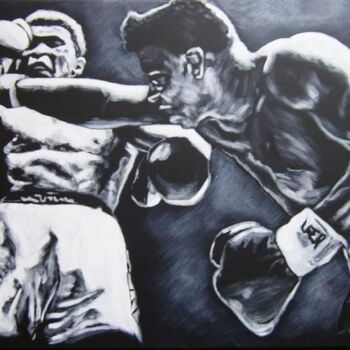 Pintura titulada "Les boxeurs." por Bruno Lemasson, Obra de arte original, Acrílico Montado en Bastidor de camilla de madera