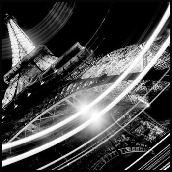 「Eiffel Cygne」というタイトルの写真撮影 Bruno Mesrineによって, オリジナルのアートワーク, ライトペインティング