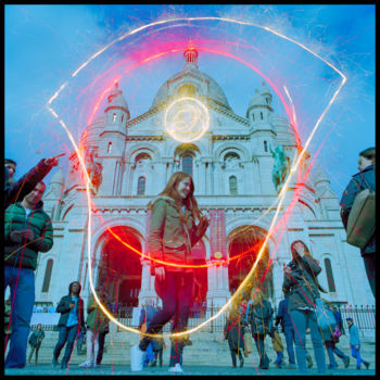 Photography titled "Oeuil Sacre Coeur" by Bruno Mesrine, Original Artwork, Light Painting