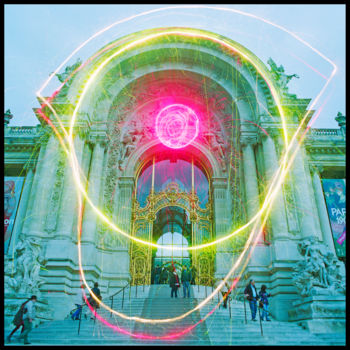 Fotografie getiteld "Oeuil Grand Palais" door Bruno Mesrine, Origineel Kunstwerk, Light Painting