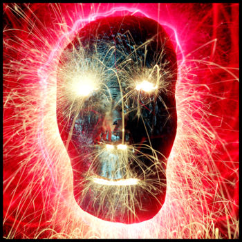 Photography titled "Masque Lumière Scul…" by Bruno Mesrine, Original Artwork, Light Painting