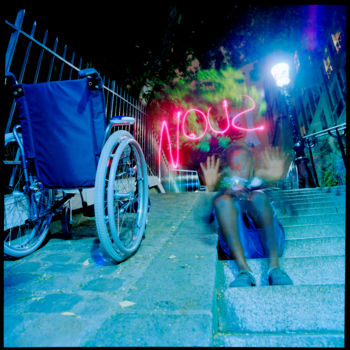 Photographie intitulée "Handicap Nous" par Bruno Mesrine, Œuvre d'art originale, Light Painting