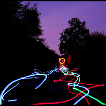 Photographie intitulée "oeil-en-couleur-13o…" par Bruno Mesrine, Œuvre d'art originale, Light Painting