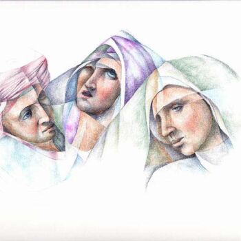 Peinture intitulée "Tre donne" par Bruno Sciaraffia, Œuvre d'art originale
