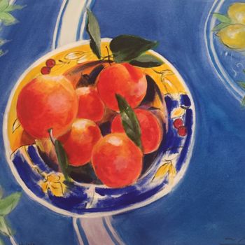Pintura titulada "Coupe-d'agrumes,  C…" por Bruno Tupinier, Obra de arte original, Acrílico Montado en Bastidor de camilla d…