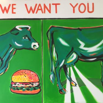 绘画 标题为“We want  you” 由Bruno Tupinier, 原创艺术品, 丙烯 安装在木质担架架上