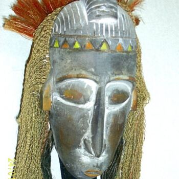 Sculpture intitulée "masque tilleul" par Bruno Prelat, Œuvre d'art originale