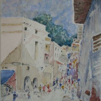Painting titled "Calle spagnola" by Bruno Cantino Di Reino, Original Artwork, Oil
