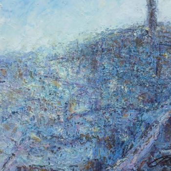 Painting titled "Matera innevata" by Bruno Caputo, Original Artwork, Acrylic