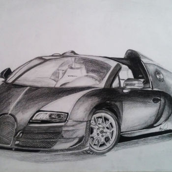 Zeichnungen mit dem Titel "Bugatti Veyron Supe…" von Bruno Cardoso, Original-Kunstwerk, Graphit
