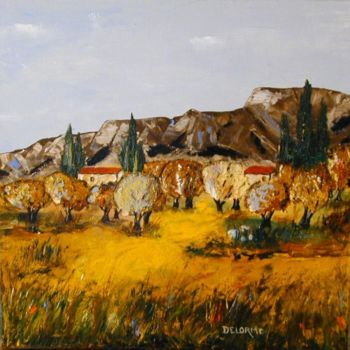 Painting titled "Lubéron 6" by Bruno Delorme, Original Artwork, Oil