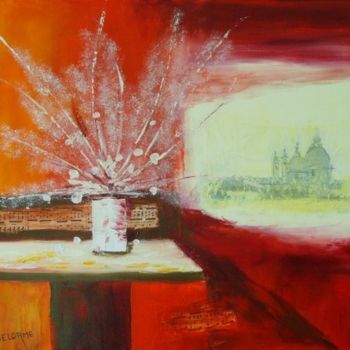 Картина под названием "Bouquet à Venise" - Bruno Delorme, Подлинное произведение искусства