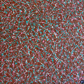 Painting titled "Feu d'Artifice 10" by Bruno Guévenoux, Original Artwork, Acrylic Mounted on Wood Stretcher frame