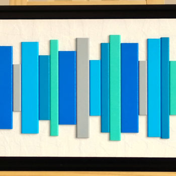 Painting titled "Vibrations 1" by Bruno Guévenoux, Original Artwork, Wood Mounted on Wood Panel