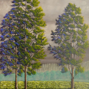 Peinture intitulée "Verticalité" par Bruno Lemasson, Œuvre d'art originale, Acrylique