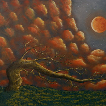 Peinture intitulée "Par une nuit de lun…" par Bruno Lemasson, Œuvre d'art originale, Acrylique