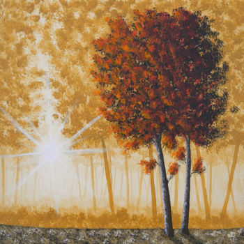 Peinture intitulée "Lumière d'automne" par Bruno Lemasson, Œuvre d'art originale, Acrylique