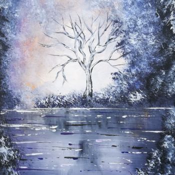 Peinture intitulée "Les lueurs de l'aube" par Bruno Lemasson, Œuvre d'art originale, Acrylique
