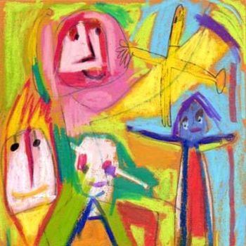 Painting titled "En bande" by Bruno Salaün, Original Artwork