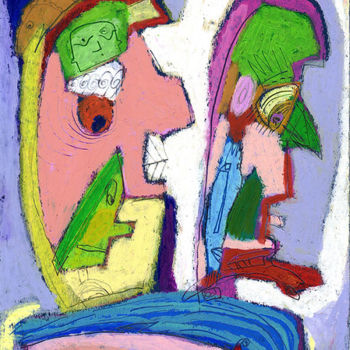 Painting titled "en-voiture.jpg" by Bruno Salaün, Original Artwork, Pastel