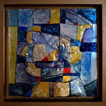 Painting titled "L'urbinate 2" by Bruscella & Capece, Original Artwork, Plaster Mounted on Wood Stretcher frame