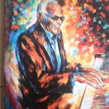 Peinture intitulée "Ray Charles" par Bruscella Donato, Œuvre d'art originale, Huile