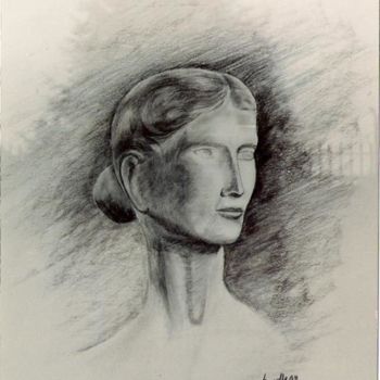 Drawing titled "busto di donna" by Giuseppe Bruscella, Original Artwork