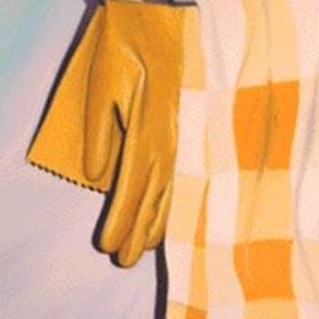 Pittura intitolato "Yellow Glove" da Alec Yates, Opera d'arte originale, Olio